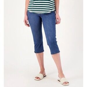 NYDJ Curves 360 Slim Straight Jeans Crop Side Slits Size 2 Caliente NWT